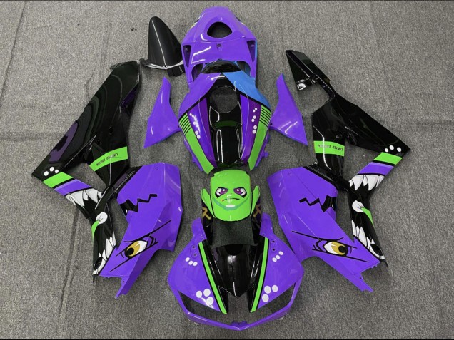 Honda CBR600RR Motorrad Verkleidung 2013-2023 - Lila Grun Blau Glanzendes Schwarz Hai