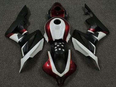Honda CBR600RR Motorrad Verkleidung 2009-2012 - Weiss Rot Matt Schwarz Stern