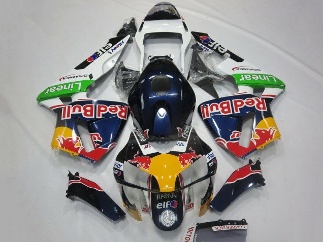 Honda CBR600RR Motorrad Verkleidung 2003-2004 - Weiss Blau Gelb Grun Red Bull Design