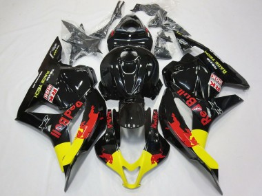 Honda CBR600RR Motorrad Verkleidung 2009-2012 - Glanzendes Schwarz Gelb Red Bull