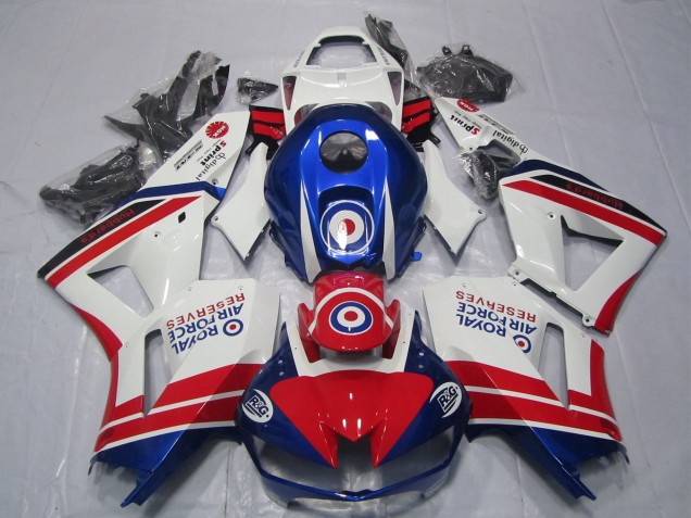 Honda CBR600RR Motorrad Verkleidung 2013-2023 - Weiss Rot Blau Royal Air Force