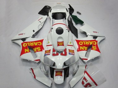 Honda CBR600RR Motorrad Verkleidung 2003-2004 - Weiss Rot Gelb San Carlo 58