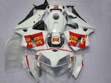 Honda CBR600RR Motorrad Verkleidung 2005-2006 - Weiss Rot Gelb San Carlo 58
