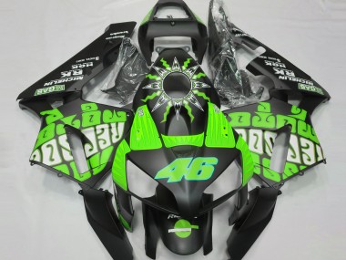 Honda CBR600RR Motorrad Verkleidung 2003-2004 - Grun Glanzendes Schwarz Rossi Repsol