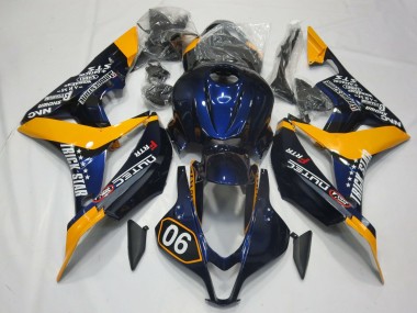 Honda CBR600RR Motorrad Verkleidung 2007-2008 - Orange Blau Glanzendes Schwarz