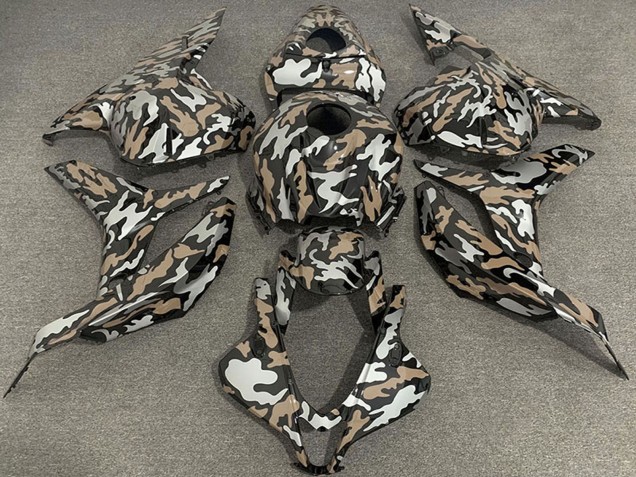 Honda CBR600RR Motorrad Verkleidung 2009-2012 - Tan Silber Camouflage
