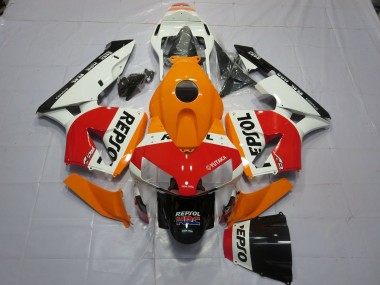 Honda CBR600RR Motorrad Verkleidung 2003-2004 - Orange Weiss Rot Glanzendes Schwarz Repsol