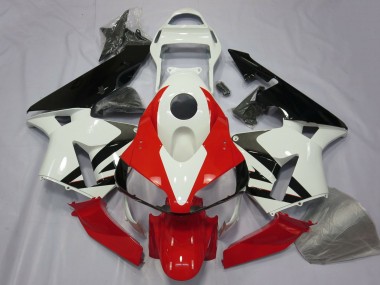 Honda CBR600RR Motorrad Verkleidung 2003-2004 - Weiss Rot Glanzendes Schwarz