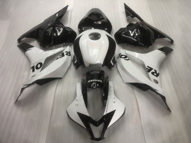 Honda CBR600RR Motorrad Verkleidung 2009-2012 - Weiss Glanzendes Schwarz Repsol