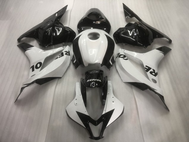 Honda CBR600RR Motorrad Verkleidung 2009-2012 - Weiss Glanzendes Schwarz Repsol