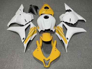 Honda CBR600RR Motorrad Verkleidung 2009-2012 - Weiss Gelb Streifen