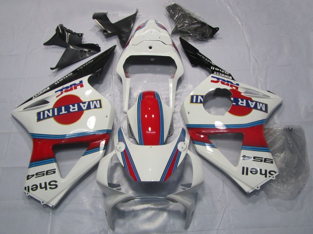 Honda CBR954RR Motorrad Verkleidung 2002-2003 - Weiss Rot Schwarz Martini