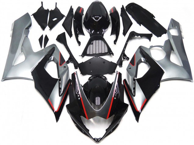 Suzuki GSXR 1000 Motorrad Verkleidung 2005-2006 - Glanzendes Schwarz Silber Rot