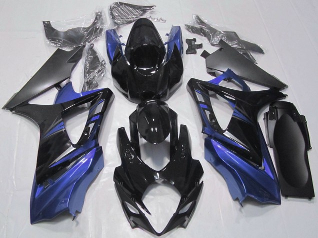 Suzuki GSXR 1000 Motorrad Verkleidung 2007-2008 - Glanzendes Schwarz Blau