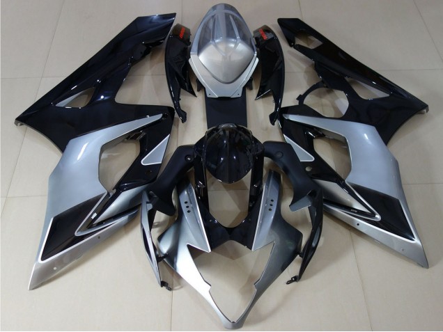 Suzuki GSXR 1000 Motorrad Verkleidung 2005-2006 - Glanzendes Schwarz Silber
