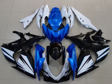 Suzuki GSXR 1000 Motorrad Verkleidung 2009-2016 - Weiss Blau Schwarz