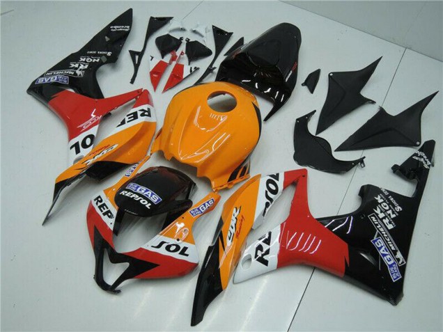 Honda CBR600RR Motorrad Verkleidung 2007-2008 - Orange Weiss Rot Glanzendes Schwarz Repsol