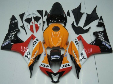 Honda CBR600RR Motorrad Verkleidung 2007-2008 - Orange Weiss Rot Glanzendes Schwarz Repsol