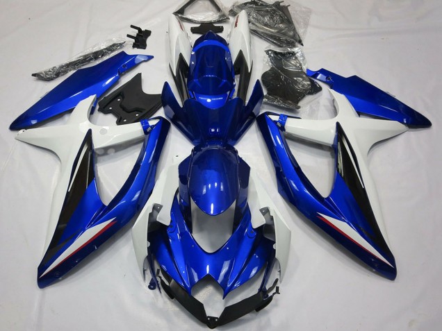 Suzuki GSXR 600 / GSXR 750 Motorrad Verkleidung 2008-2010 - Weiss Blau Schwarz