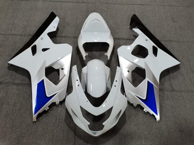 Suzuki GSXR 600 / GSXR 750 Motorrad Verkleidung Kit 2004-2005 - Weiss Blau Schwarz
