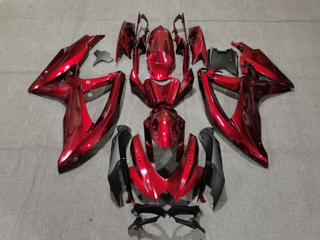 Suzuki GSXR 600 / GSXR 750 Motorrad Verkleidung 2008-2010 - Bonbon Rot Schwarz