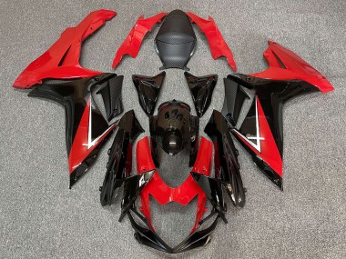 Suzuki GSXR 600 / GSXR 750 Motorrad Verkleidung 2011-2024 - Rot Glanzendes Schwarz
