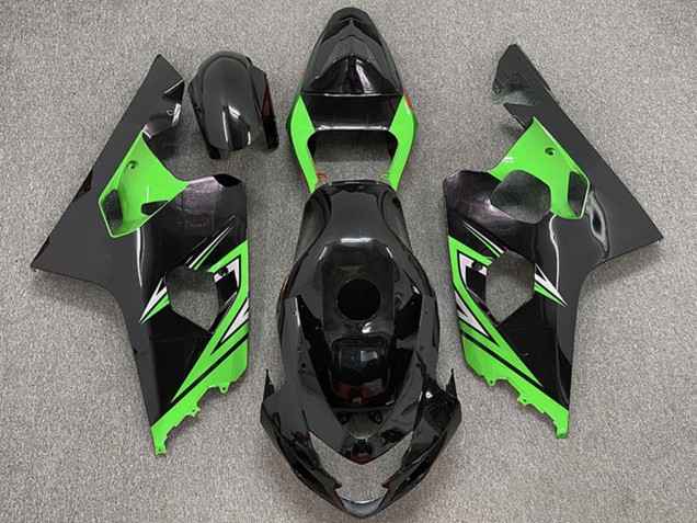 Suzuki GSXR 600 / GSXR 750 Motorrad Verkleidung 2004-2005 - Glanzendes Schwarz Grun