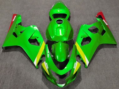 Suzuki GSXR 600 / GSXR 750 Motorrad Verkleidung 2004-2005 - Grun Gelb Weiss