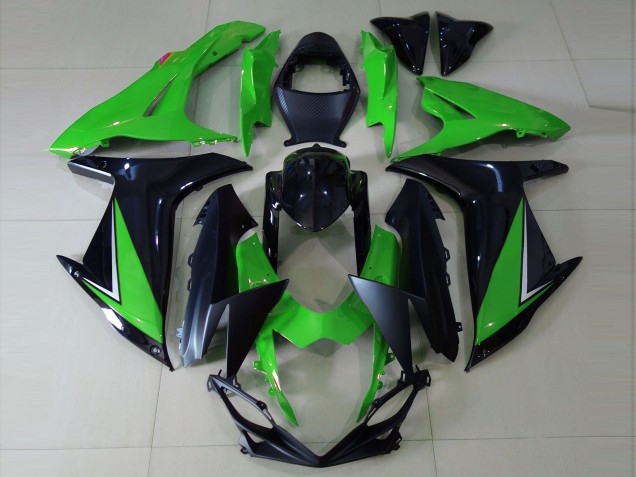 Suzuki GSXR 600 / GSXR 750 Motorrad Verkleidung 2011-2024 - Grun Glanzendes Schwarz Matt Schwarz