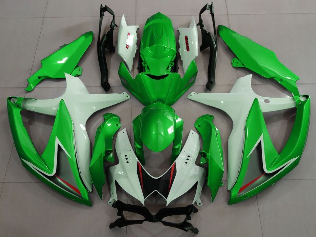 Suzuki GSXR 600 / GSXR 750 Motorrad Verkleidung 2008-2010 - Weiss Grun Schwarz Rot