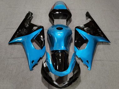 Suzuki GSXR 600 / GSXR 750 Motorrad Verkleidung 2001-2003 - Hellblau Glanzendes Schwarz