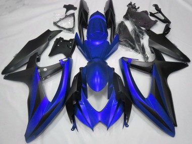 Suzuki GSXR 600 / GSXR 750 Motorrad Verkleidung 2008-2010 - Blau Matt Schwarz