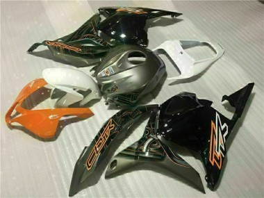 Honda CBR600RR Motorrad Verkleidung 2009-2012 - Weiss Orange Glanzendes Schwarz