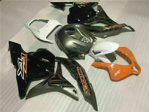 Honda CBR600RR Motorrad Verkleidung 2009-2012 - Weiss Orange Glanzendes Schwarz