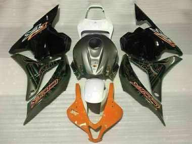 Honda CBR600RR Motorrad Verkleidung 2009-2012 - Weiss Orange Glanzendes Schwarz