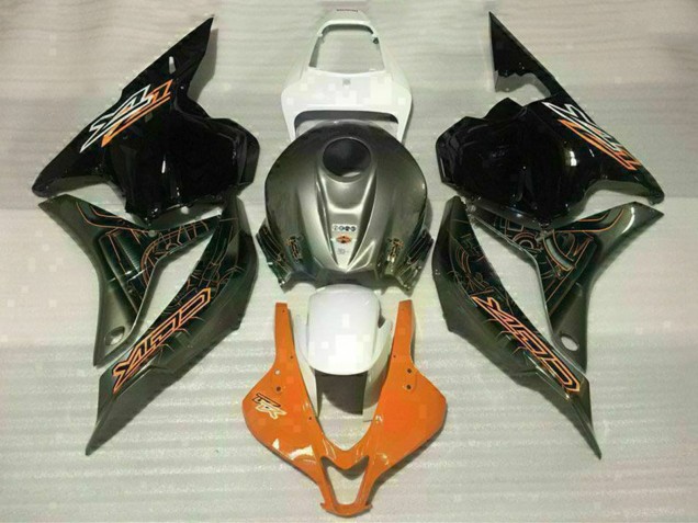 Honda CBR600RR Motorrad Verkleidung 2009-2012 - Weiss Orange Glanzendes Schwarz