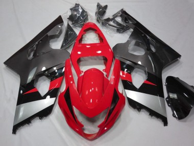 Suzuki GSXR 600 / GSXR 750 Motorrad Verkleidung 2004-2005 - Rot Silber Schwarz