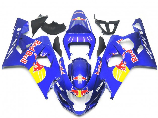 Suzuki GSXR 600 / GSXR 750 Motorrad Verkleidung 2004-2005 - Blau Gelb Red Bull Stil