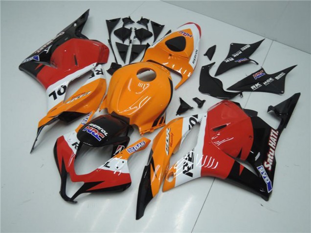 Honda CBR600RR Komplette Abs Verkleidung Kit 2009-2012 - Orange Weiss Rot Glanzendes Schwarz Repsol