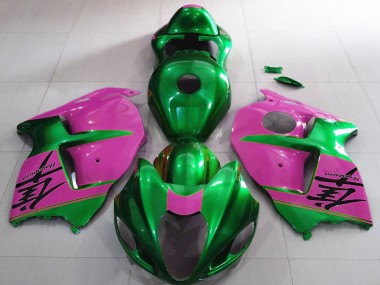 Suzuki GSXR 1300 Motorrad Verkleidung 1996-2007 - Glanzendes Grun und Rosa