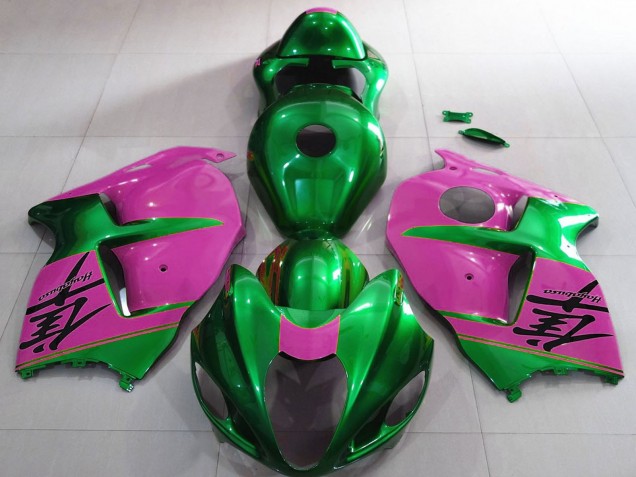 Suzuki GSXR 1300 Motorrad Verkleidung 1996-2007 - Glanzendes Grun und Rosa