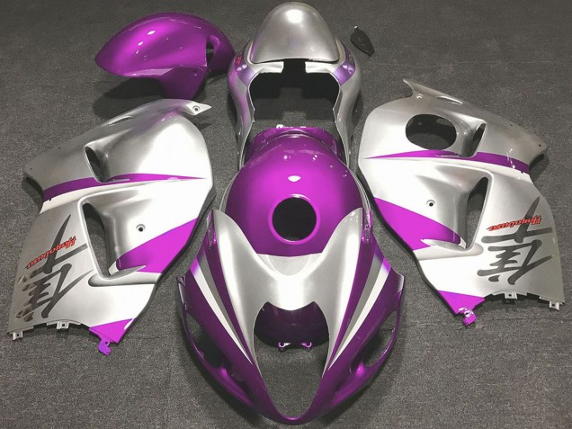 Suzuki GSXR 1300 Motorrad Verkleidung 1996-2007 - Glanzendes Rosa und Silber