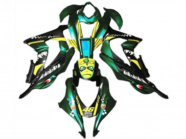 Kawasaki ZX10R Motorrad Verkleidung 2016-2020 - Wald Grun Gelb Hai 46