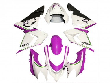 Kawasaki ZX10R Motorrad Verkleidung 2004-2005 - Glanzendes Weiss Rosa