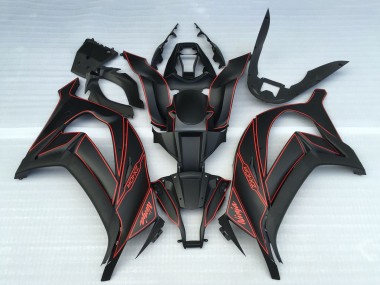 Kawasaki ZX10R Motorrad Verkleidung 2011-2015 - Matt Schwarz Rot