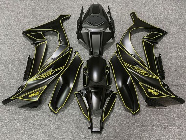 Kawasaki ZX10R Motorrad Verkleidung 2011-2015 - Matt Schwarz Gelb Linie