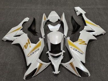 Kawasaki ZX10R Motorrad Verkleidung 2008-2010 - Perl Weiss Gold