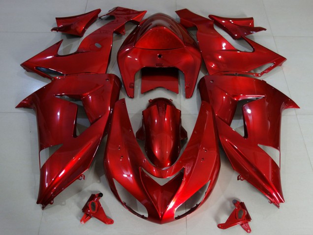Kawasaki ZX10R Motorrad Verkleidung 2006-2007 - Dunkel Rot