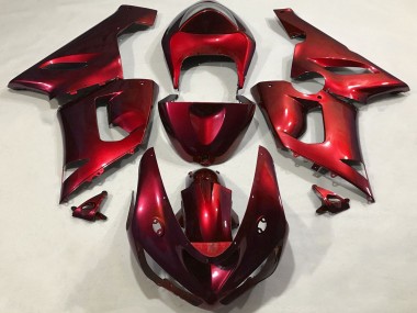 Kawasaki ZX6R Motorrad Verkleidung 2005-2006 - Metallisch Rot