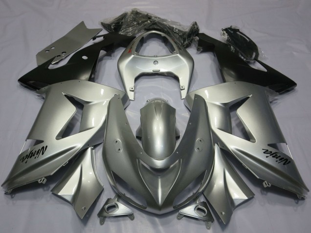 Kawasaki ZX6R Motorrad Verkleidung 2003-2004 - Silber